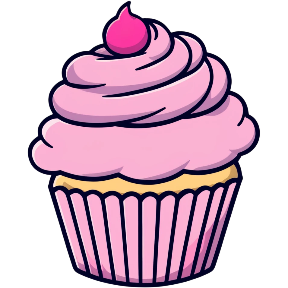 cupcake with pink icing emoji