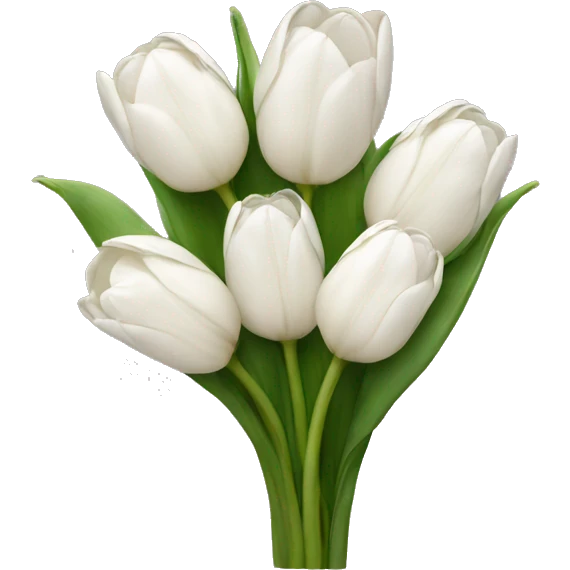 white tulip bouquet  emoji