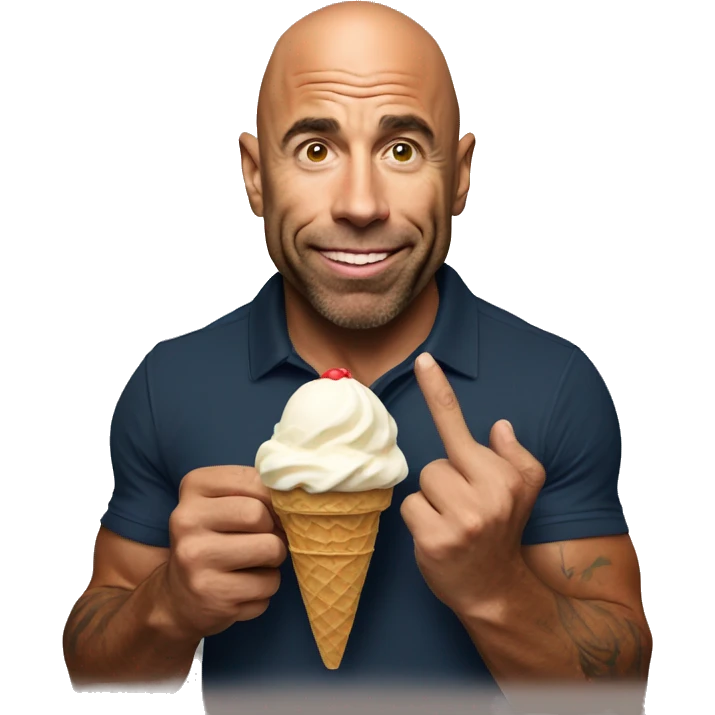 Joe Rogan holding an ice cream cone emoji