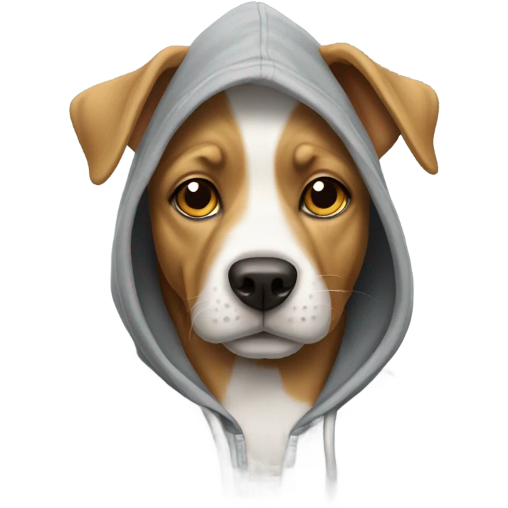 Dog wearing a hoodie emoji