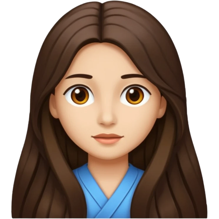 Piel morena, pelo largo emoji