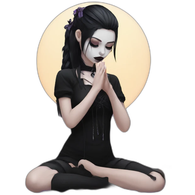 goth girl doing a ritual emoji
