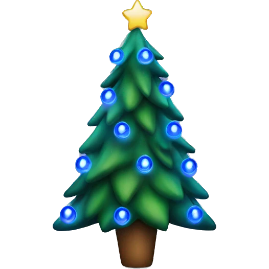Christmas tree with blue lights emoji