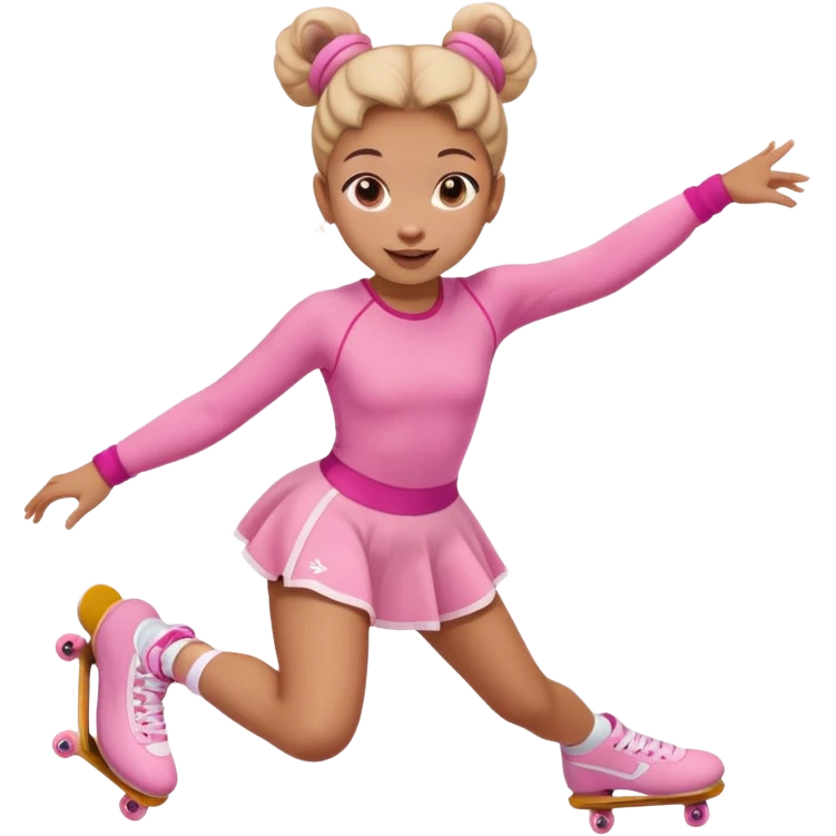 My little pony Cute skater 10 girl with two buns and pink outfit, gliding with playful energy. emoji