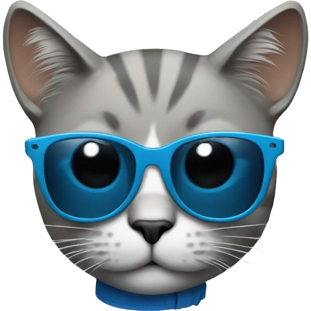 Cat with sunglasses swear blue shirt  emoji