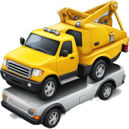 Tow truck carrying a small car emoji