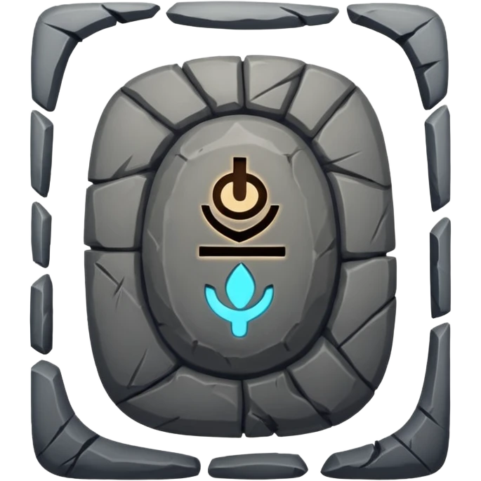 Stone Tablet – Carved gray slab with ancient runes. emoji