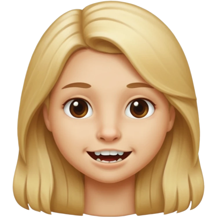 Beaver girl big front teeth long blond hair emoji