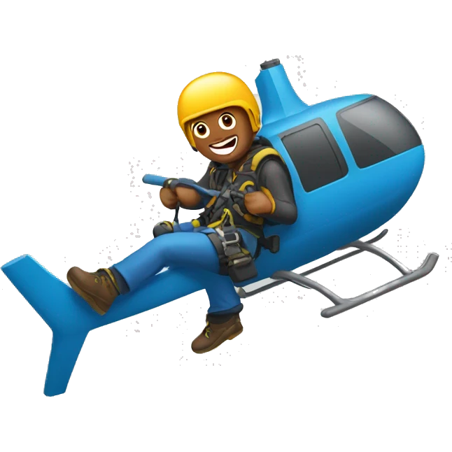 A guy rappeling from a helicopter emoji