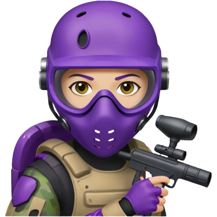 purple haired painitball player emoji