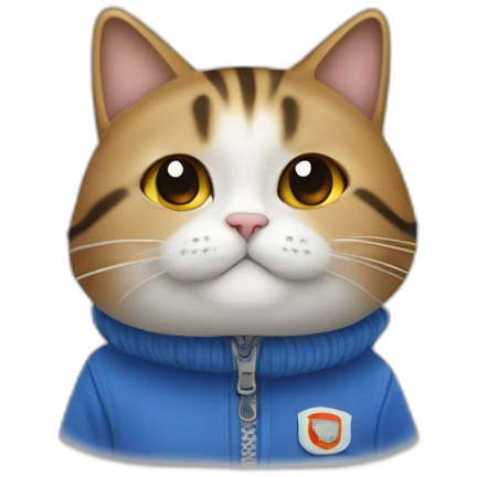 un chat avec un pull marin emoji
