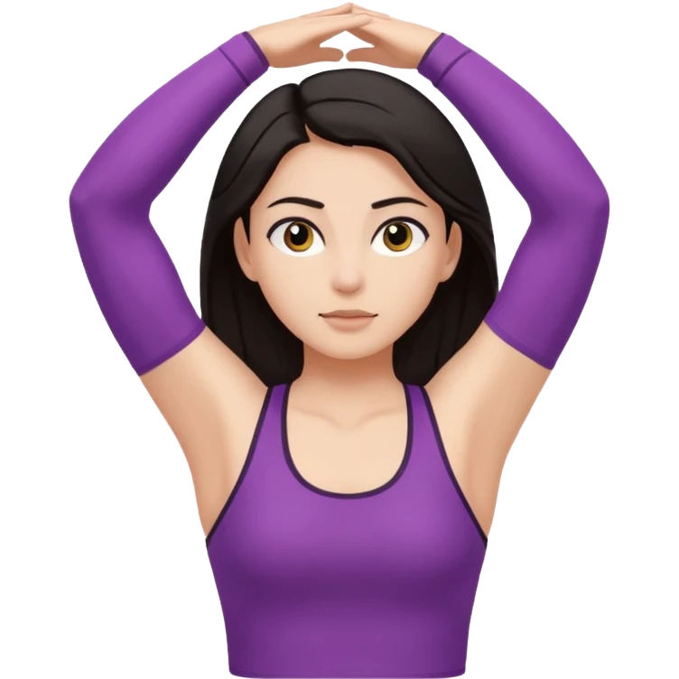 girl at stretching dark hair and eyes emoji