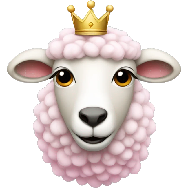 Sheep with pink crown emoji