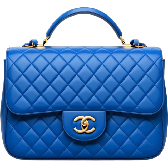 Hyperrealism, luxury style, navi blue chanel bag, rendering emoji