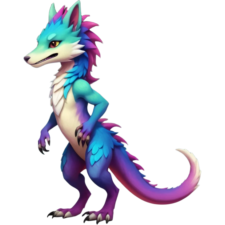 Exotic colorful badass elegant wild beautiful natural cute badass epic anthro modern furry sergal-vernid-creature, full body, colors-gradient pretty hair, aesthetic, art by LiLaiRa, art by art by Falvie emoji