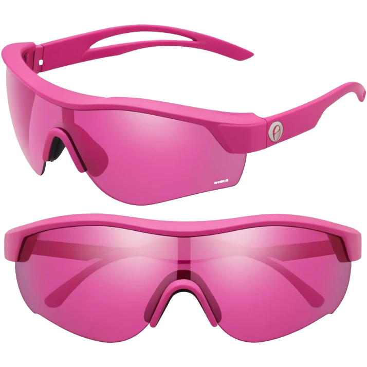 sporty pink shield visor sunglasses with robust thick frame, athletic design, substantial build, one-piece lens emoji