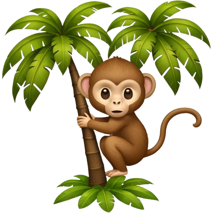 coconut tree with a monkey emoji