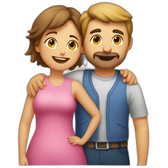 Abrazo de chico gordo y chica gorda emoji