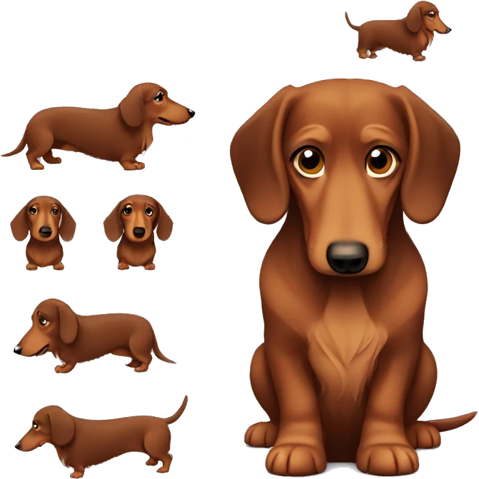 Sad brown Long-haired dachshund emoji
