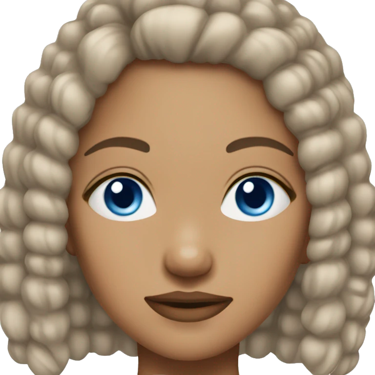 BLUE EYES brown buzz cut light skin girl emoji