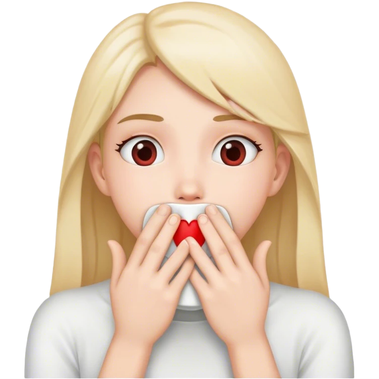 Heart eyes while covering mouth emoji