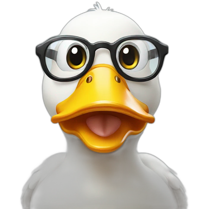 Cute duck glasses emoji