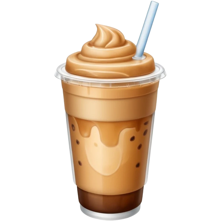 Iced latte without cream and in a plastic cup  emoji