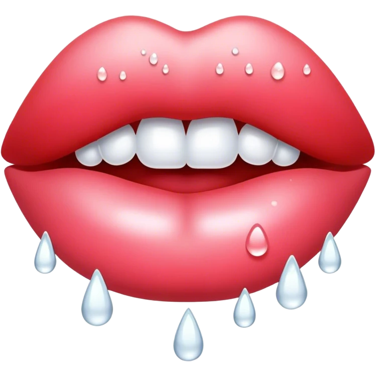  lips with white drops emoji