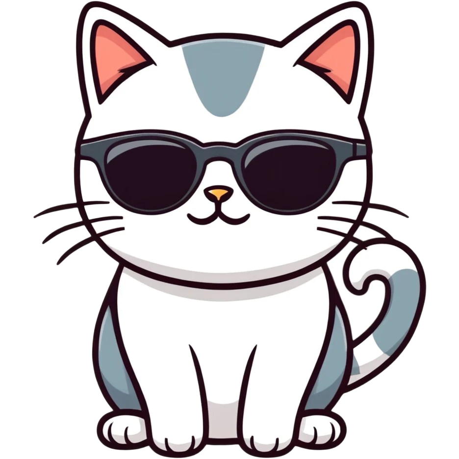 Cat with sunglasses emoji
