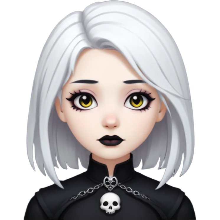 goth girl white hair emoji