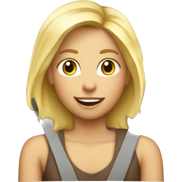 blonde girl in car interior happy birthday  emoji