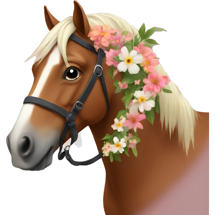 Horse with flowers emoji