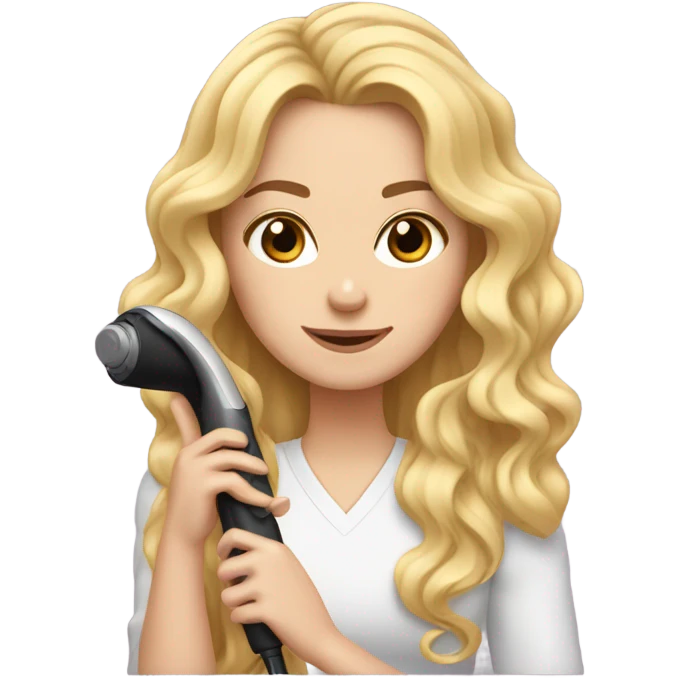 White girl curling her hair emoji