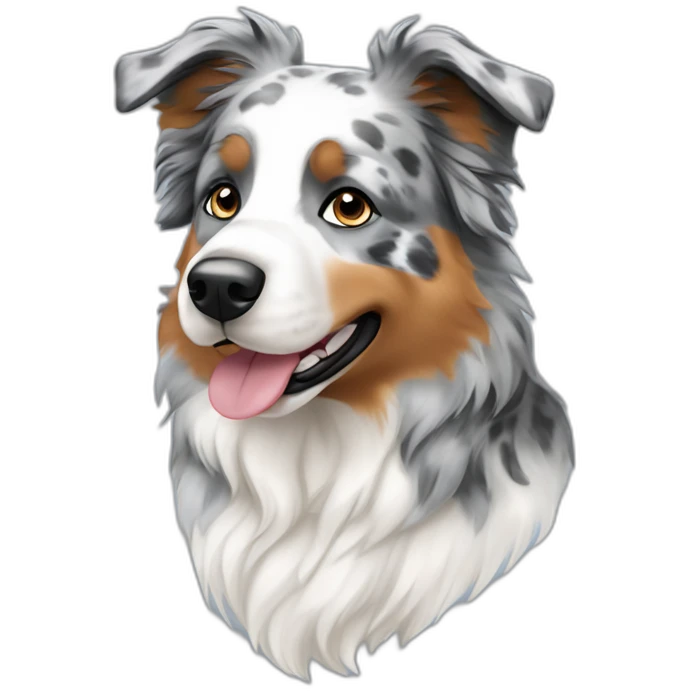Grey black white Blue Merle Australian shepherd no brown emoji