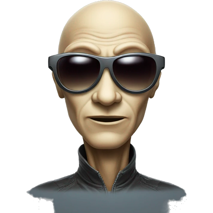 Flying alien wearing sunglasses  emoji