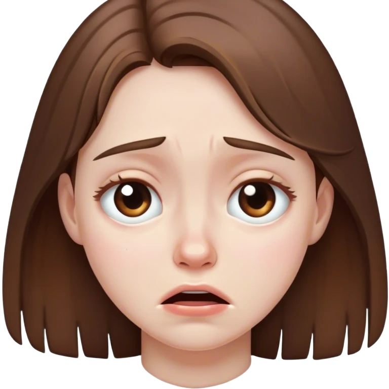 crying brown haired girl emoji