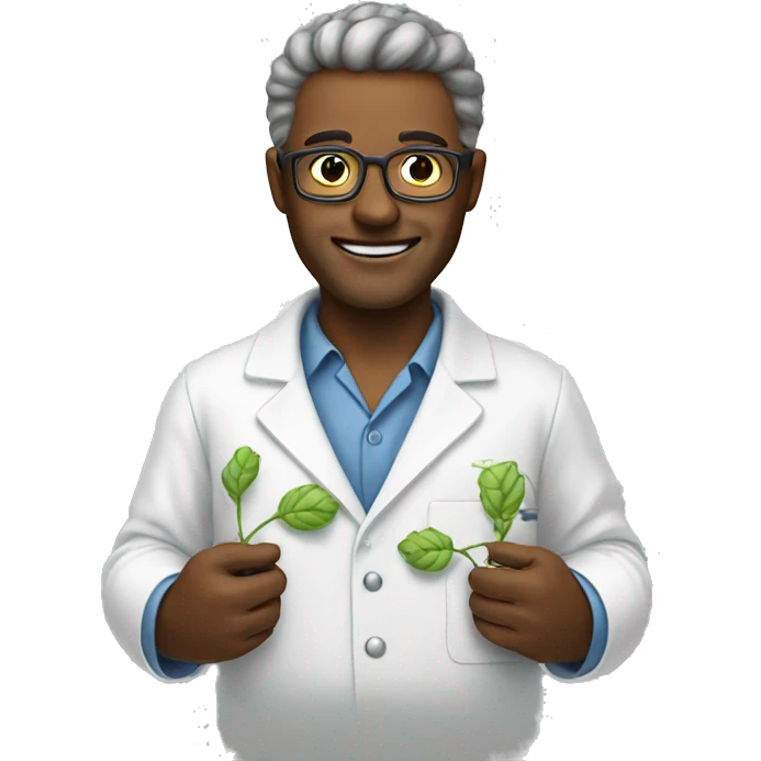 science man with cotton emoji
