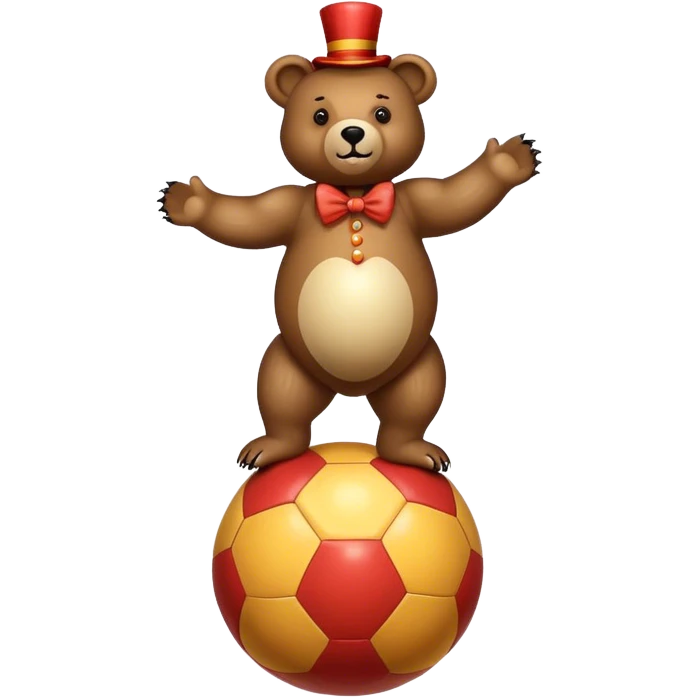 Vintage circus bear on ball emoji