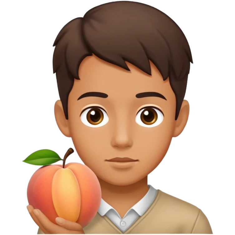 Boy with peach in Moritz’e emoji