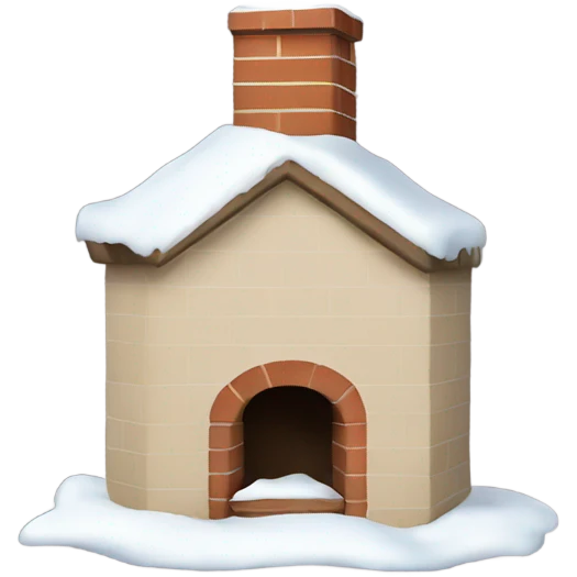 Beige chimney covered in snow  emoji