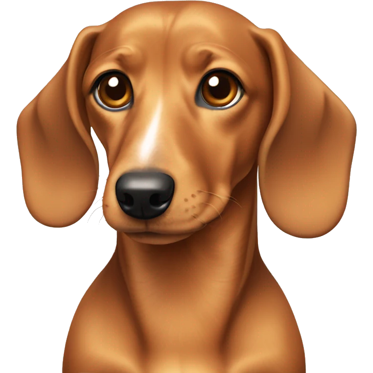 Light orange around eyes and ears and white body and nose dachshund emoji