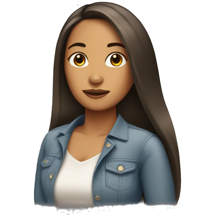 latina woman with straight hair emoji