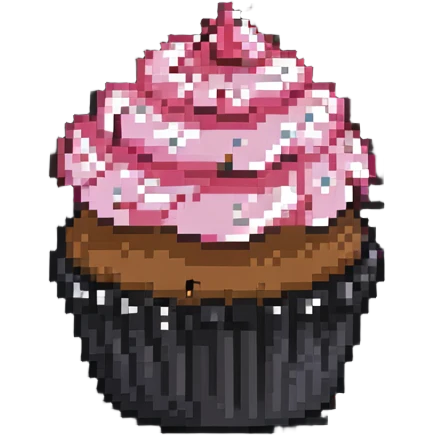 cupcake with pink icing emoji