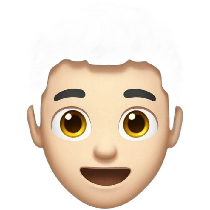 amazed Open with surprise mouth Pale skinned Fit Man With the biceps and dark brown hair in black shirt, gray sports shorts and white Sneakers emoji