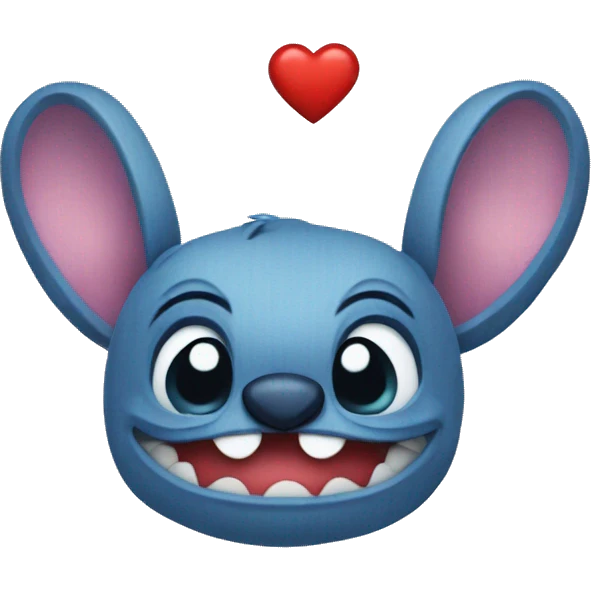 Stitch with a heart  emoji
