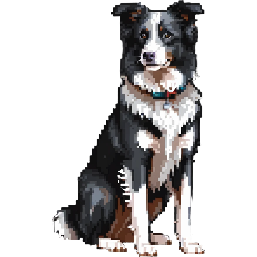 Merle Border Collie dog full body emoji