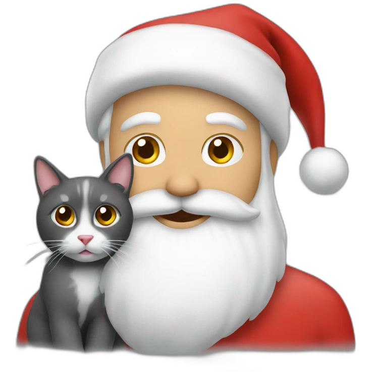 santa with cat emoji