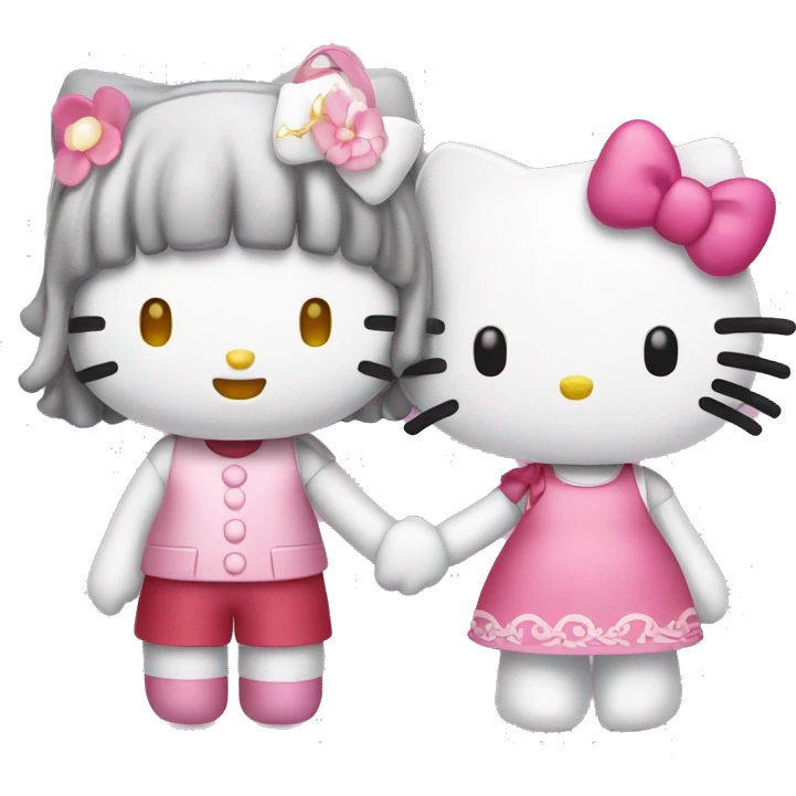 Hello kitty and Melody holding hands  emoji