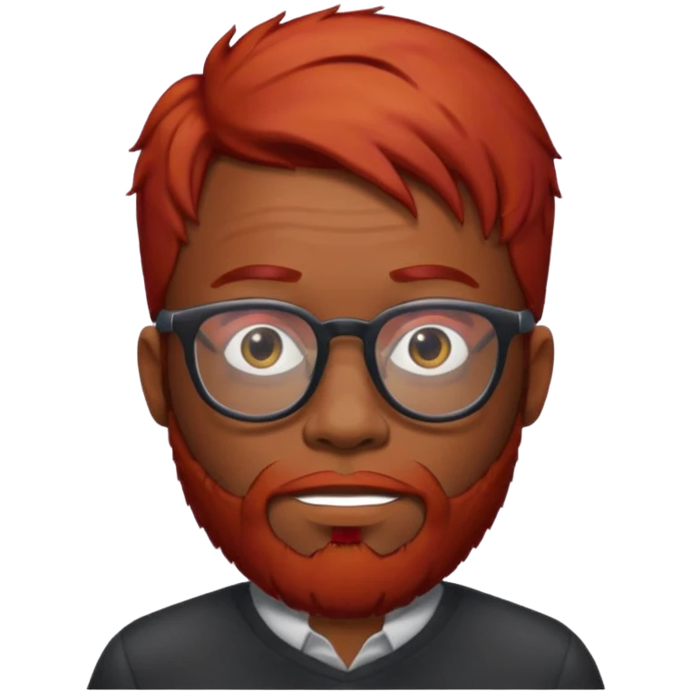 Black man red hair red beard and glasses emoji