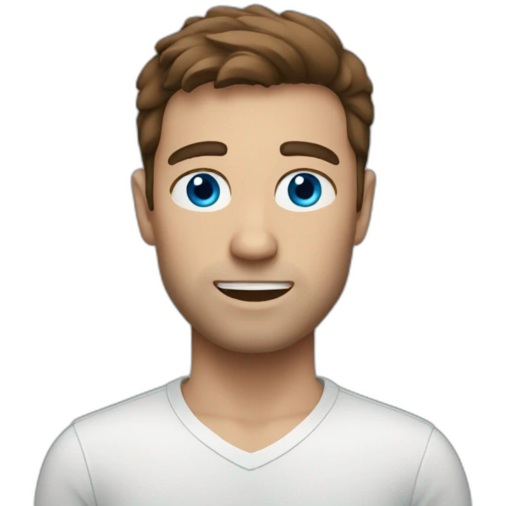 Man with blue eyes and brown hair emoji